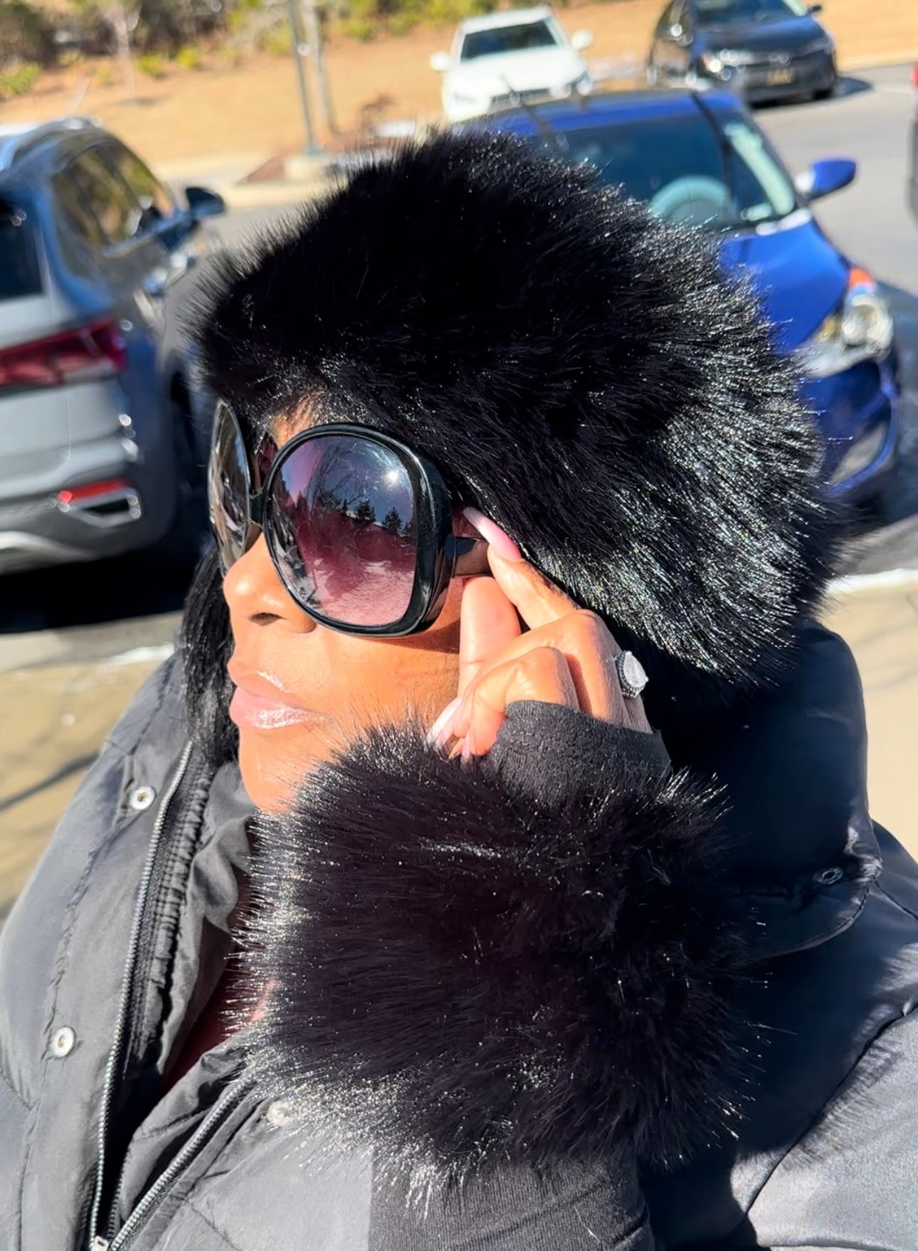 Fur Headband & Wrist Warmer Set