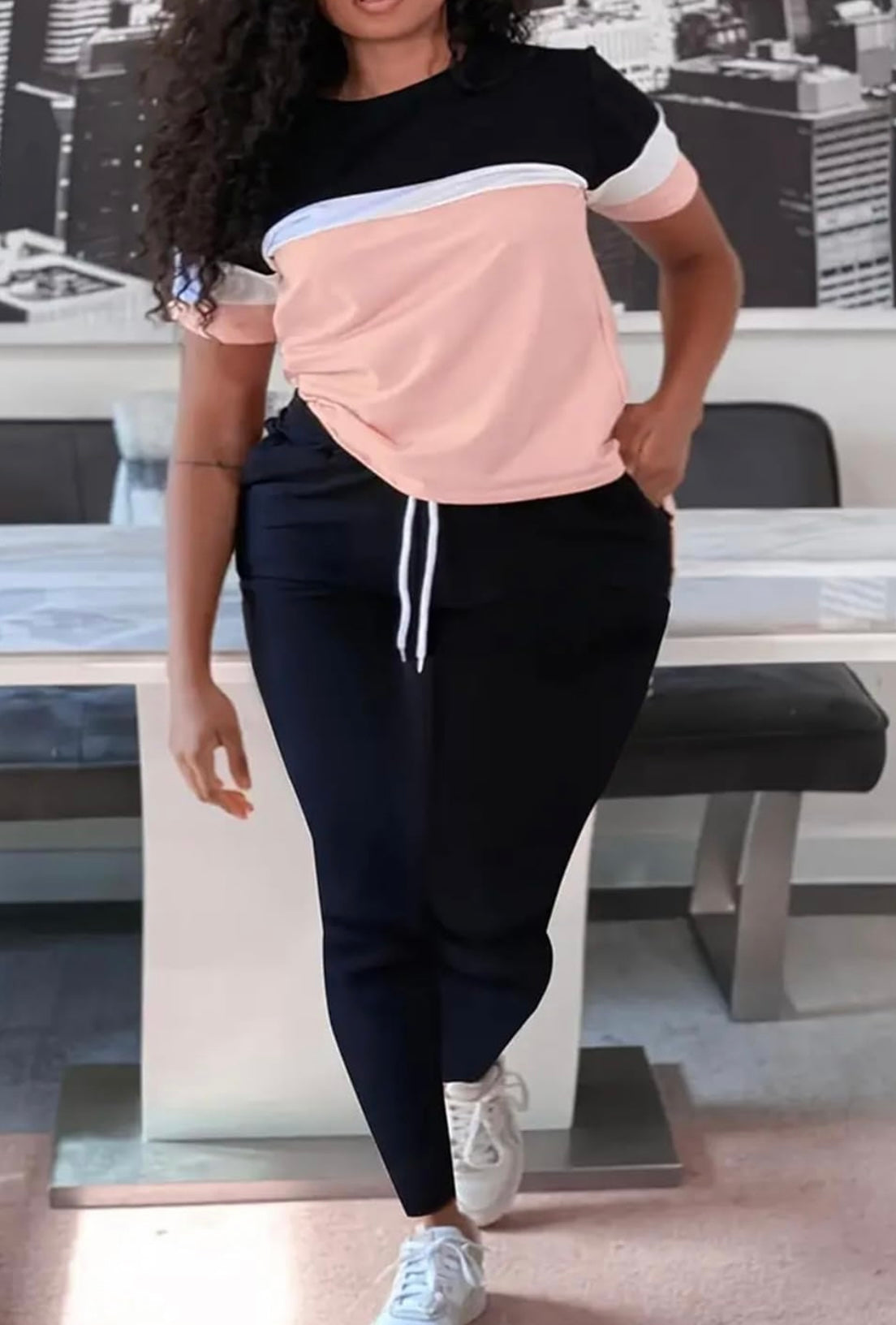 Plus Size Tracksuit Pants Set