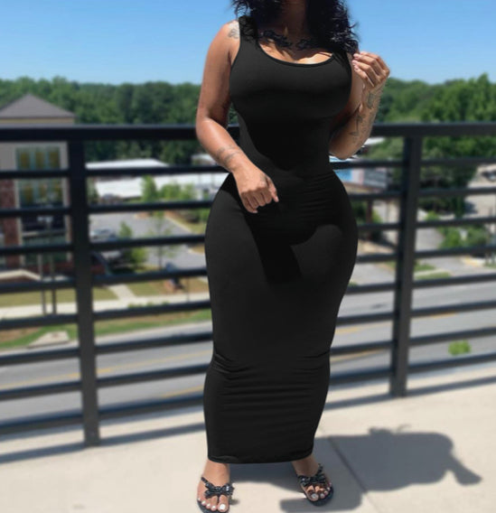 Long Fitted BodyCon Dress