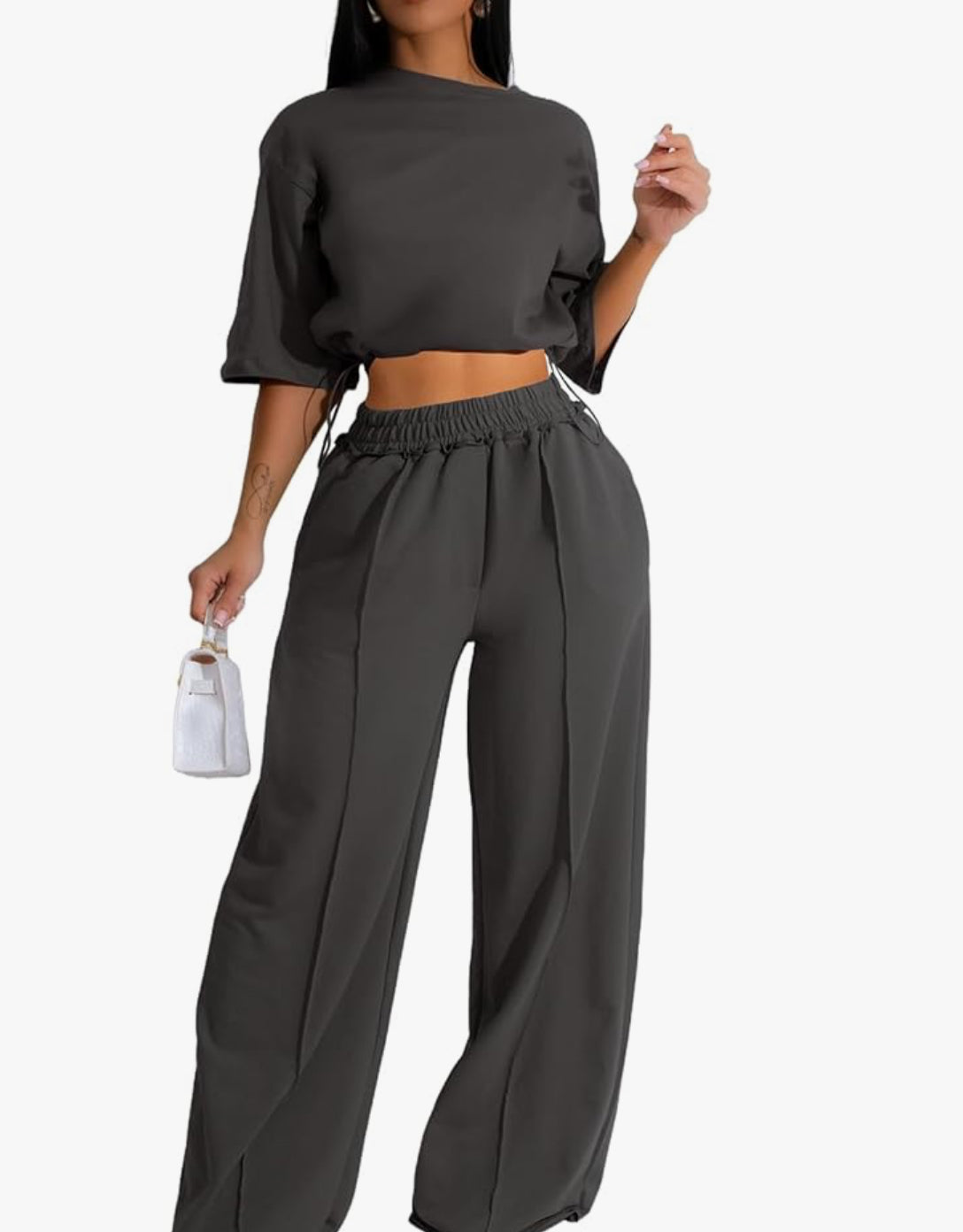 Two Piece Wide Leg Pants Set